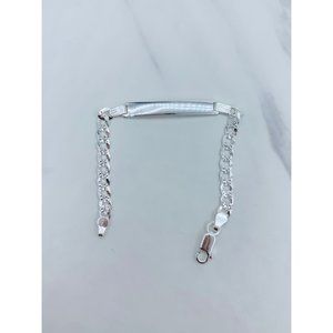 925 Sterling Silver Bracelet 6" or 7' ID plate Kids